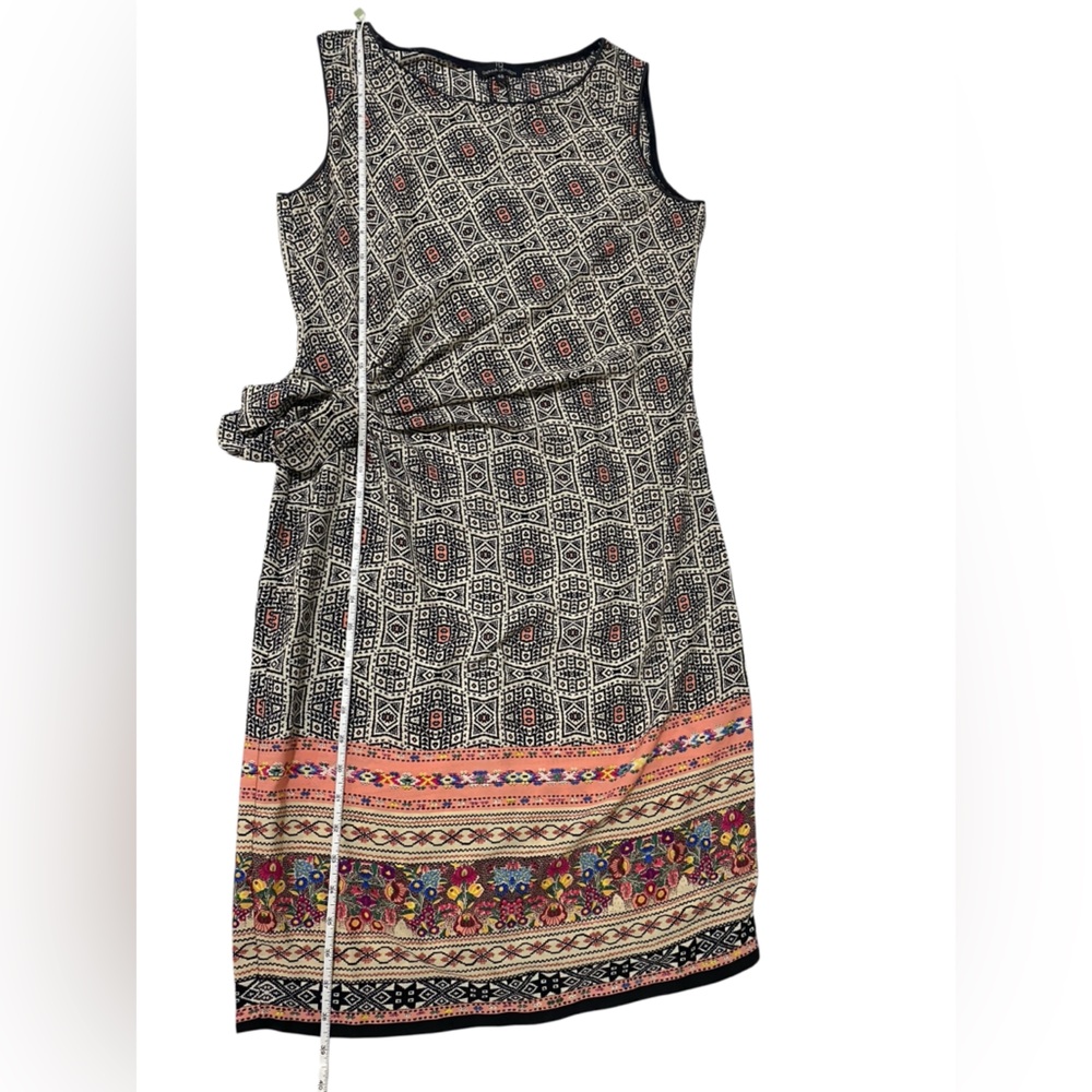 Daphna Levinson Geometric Flower Woman’s Sleeveless Mini Dress Black and Pink - Picture 10 of 12